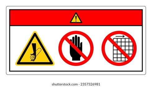 Danger Pinch Point Do Not Touch and Do Not Remove Guard Symbol Sign, Vector Illustration, Isolate On White Background Label .EPS10