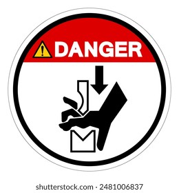 Danger Pinch Point  Hand Crush Symbol Sign, Vector Illustration, Isolate On White Background Label .EPS10