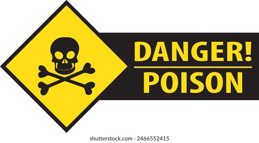 Danger poison chemical, gas sign vector notice