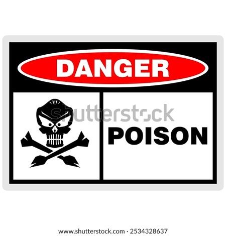 Danger, poison sign and label vector