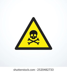 Danger poison skull triangle sign. Vector illustration