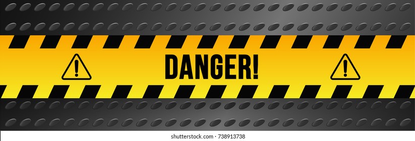 Danger and police line. Yellow Warning Tape. Vector illustration.