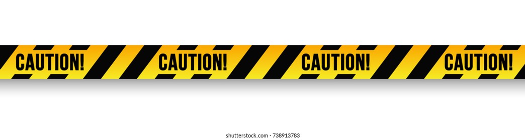 Danger and police line. Yellow Warning Tape. Vector illustration.