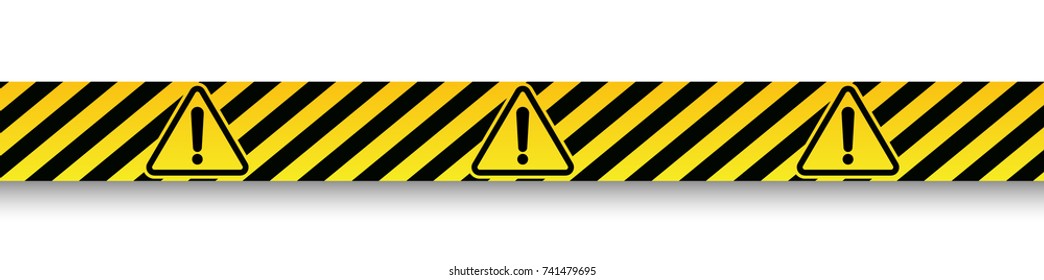 Danger and police line. Yellow Warning Tape. Vector illustration.