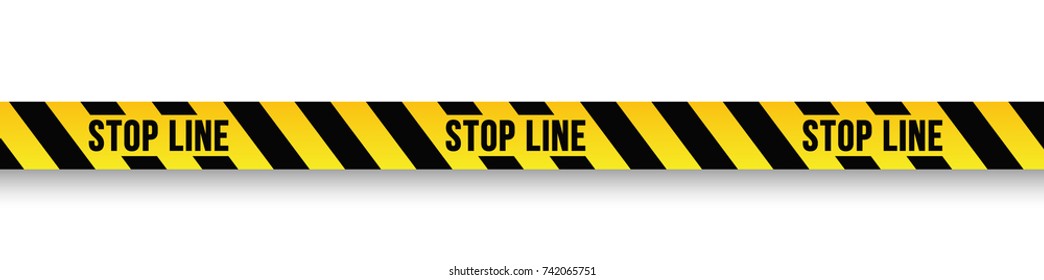 Danger and police line. Yellow Warning Tape. Vector illustration.