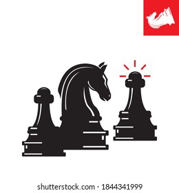 danger positions, death horse, chess strategy, vector illustrations
