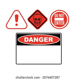Danger, precaution, traffic warning sign vector art illustration 