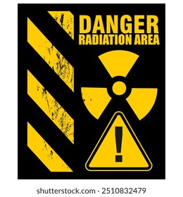 Danger, radiation area, poster vector