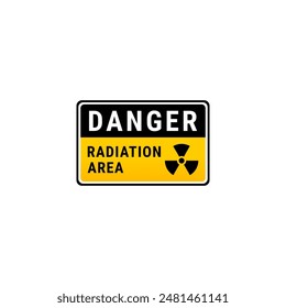 Danger Radiation area or Warning radiation area sign vector isolated. Best radiation area vector for Danger warning sign