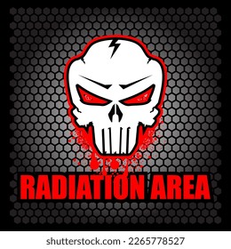 Danger, Radiation area,skull and crossbones, sign vector