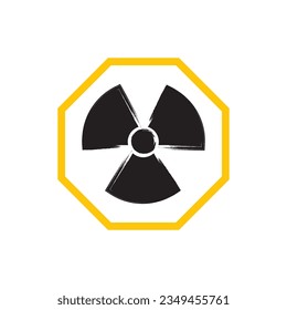 Danger radiation risk symbol and icon vector flat design