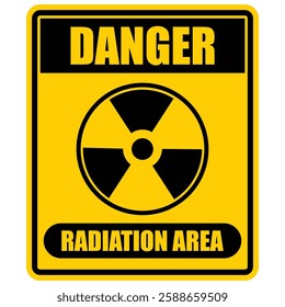Danger, Radiation sign and label vector