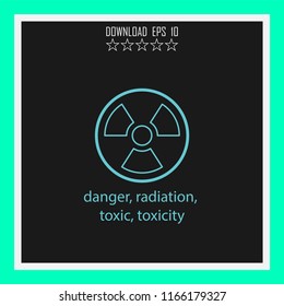 danger, radiation, toxic, toxicity vector icon
