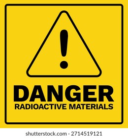 Perigo Materiais Radioativos Segurança Sinal de Aviso Ilustração Vetor