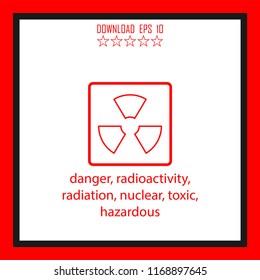 danger, radioactivity, nuclear, toxic vector icon
