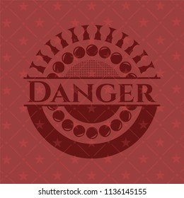 Danger realistic red emblem