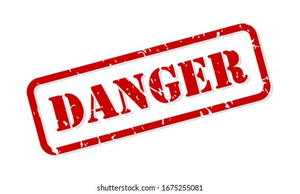 Danger red rubber stamp vector isolated