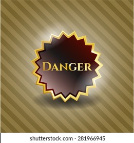 Danger red shiny badge