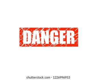 Danger red stamp