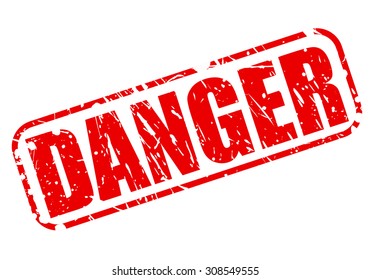 Danger red stamp text on white