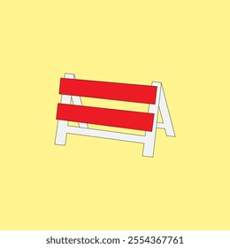 Danger red warning empty signs vector illustration. Warning plate maintenance