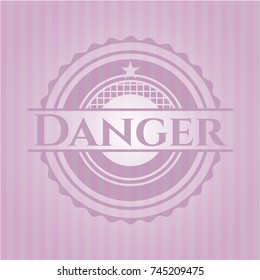 Danger retro pink emblem