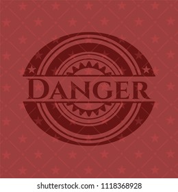 Danger retro style red emblem