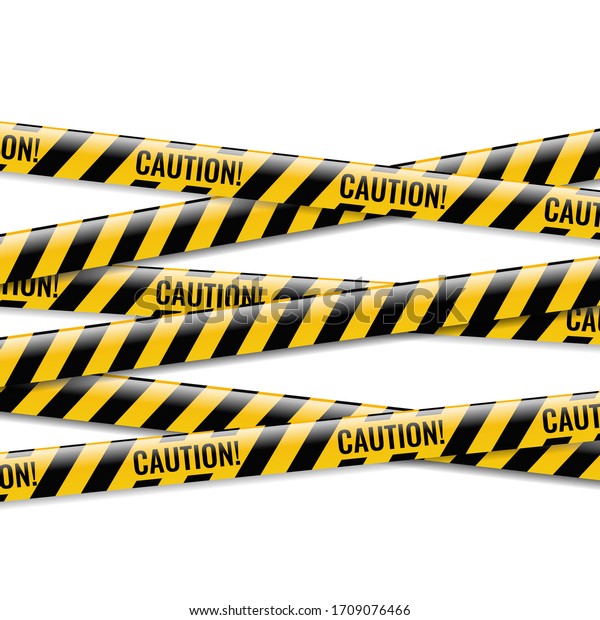 Danger Ribbons Isolated White Background Gradient Stock Vector (Royalty ...