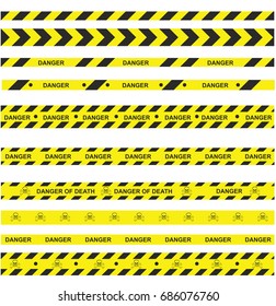 Danger Ribbons Set - death's-head vector
