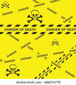 Danger Ribbons Set - death's-head vector
