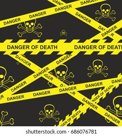 Danger Ribbons Set - death's-head vector