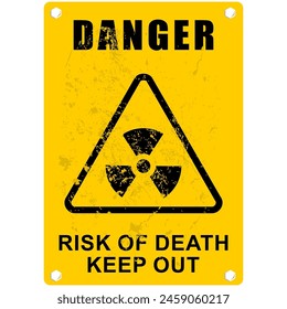 Danger, Risk of death keep out, sign vector
