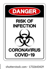 Danger Risk Of Infection Coronavirus Covid-19 Symbol Sign, Vector Illustration, Isolate On White Background Label. EPS10