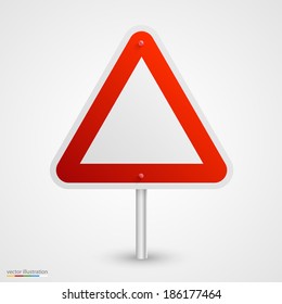 Danger road sign. Vector