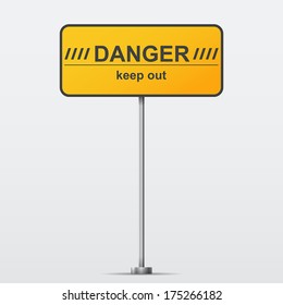 Danger road sign. Vector illustration