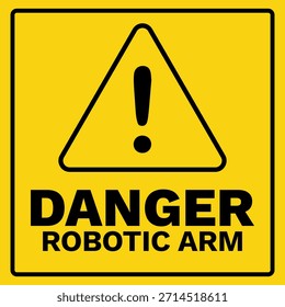 Gefahrenhinweis Roboterarm Warnschild Vektorgrafik