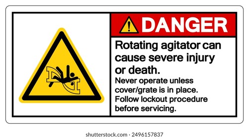 Danger Rotating agitator can cause severe injury or death Symbol Sign ,Vector Illustration, Isolate On White Background Label.EPS10