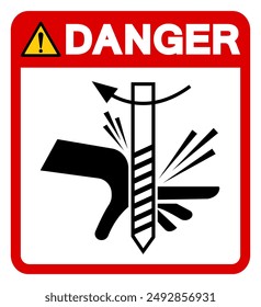 Danger Rotating Cutting Hazard Symbol Sign, Vector Illustration, Isolate On White Background Label.EPS10