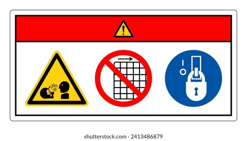Danger Rotating Wheels Do Not Remove Guard Symbol Sign, Vector Illustration, Isolate On White Background Label .EPS10