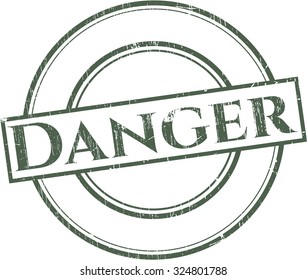 Danger rubber seal with grunge texture