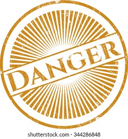 Danger rubber seal with grunge texture