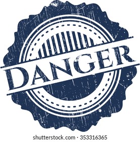 Danger rubber seal with grunge texture
