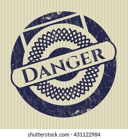 Danger rubber seal with grunge texture