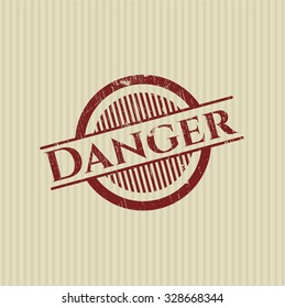 Danger rubber stamp with grunge texture