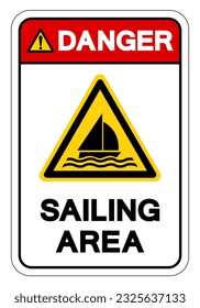 Danger Sailing Area Symbol Sign, Vector Illustration, Isolate On White Background Label. EPS10