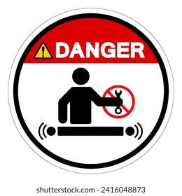 Danger Servicing Moving Or Energized Equipment Symbol Sign, Vector Illustration, Isolate On White Background Label .EPS10