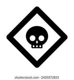 danger shapes skull warning sign of caution hazard traffic toxic poison icon symbol vector flat badges emblems design for website mobile isolated on white Background