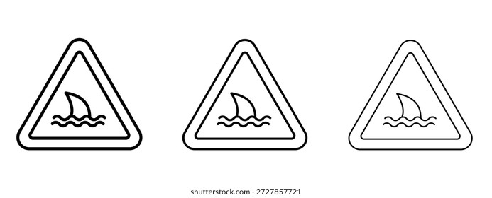 Danger of shark sign vector Logo Design Template. Editable Stroke graphics.