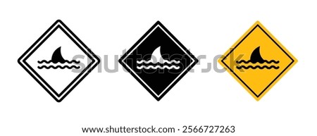 Danger of shark signs vector collection pack