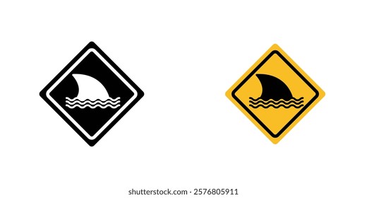 Danger of shark signs vector pack for web designs